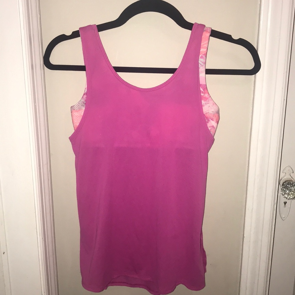 Girls Ivivva sports tank w/shelf bra. Pink size 12
